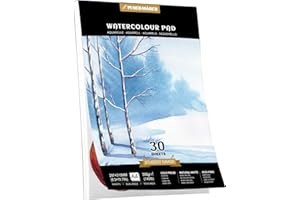 PENCILMARCH Watercolour Paper A4 Pad, 30 Sheets Water Colour Paper 300gsm Watercolour Sketchbook for Artist and Beginners Painting, Drawing and Sketching