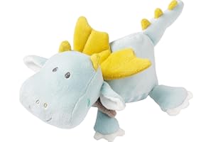 Fehn 065251 Animale riscaldante con drago, sacco di semi d'uva lenitivo con un simpatico aspetto da drago per neonati e bambini da 0+ mesi, dimensioni 23 cm