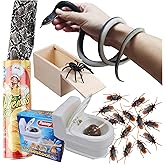JIMITOP Prank Kit Funny Gag Gifts, Realistic Rubber Snakes Fake Roaches Surprise Spider Box for April Fools Day Halloween Par