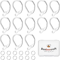 Earring Backs 100Pcs 24K Gold Plated Leverback Earring Hooks