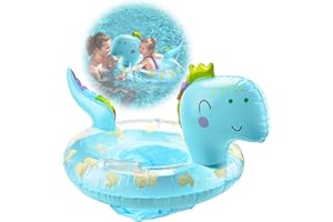 FOHYLOY Baby Swimming Float, Inflatable Swimming Ring for Kids, Dinosaur Baby Pool Float with Seat and Handle, Swimming Pool Ring Water Toys Accessories for Age 3-36 Months Baby Toddlers