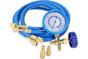SURIEEN HVAC R410A Refrigerant Charging Hose Kit, AC Recharge Hose Kit, A/C Charging Hose with Adapters, R410A R134A R22 R502 R12 R404A Manifold Gauge Hose Kit for Air Condition Refrigeration Charging