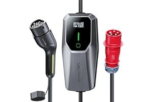 ‎VDLPOWEREU VDLPOWEREU Typ 2 Ladekabel 11kW, 6-16A | 5 Meter Tragbares EV-Ladegerät Typ 2 mit CEE Stecker, 3-Phasig IP65 Wasserdicht, EV Ladekabel Mobile Wallbox Ladestation für EV PHEV IEC 62196-2 Stecke
