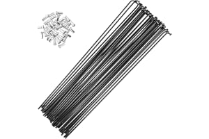 QHQKR 12G Electric Bike Spokes 2.6mm Diameter 20/40pcs Black Steel Motorcycle Wheel Tire Spokes with Nipples 70-298mm J Bend Bicycle Spoke for E-Bike Tricycle Motorcycle