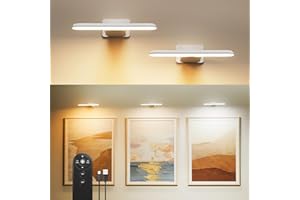 FULEN Applique Murale pour Tableaux, Éclairages Murales à Batterie Rechargeable, Lampe LED sans Fil pour Cible de Fléchettes, Lumiere pour Photos, 3 Températures de Couleur, Télécommande,Blanc