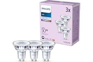 Philips LED, Faretto LED, Luce Bianca Fredda, 50W, GU10, 3 pezzi