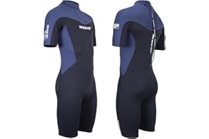 Two Bare Feet Men's Thunderclap 2.5mm Summer Shorty Neoprene Wetsuit - Ideal for Surfing, Swimming & Watersports - Lightweight, Flexible & Durable Design