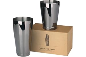 Jettory Shaker Cocktail | Boston Cocktail Kit de 500 ml (18 oz) & 800ml (28oz) | shaker inox pour barmen professionnels et à domicile les amateurs de cocktails. (Noir)