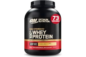 Optimum Nutrition Gold Standard 100% Whey Proteinpulver,2.28 kg | French Vanilla Crème,76 Portioner,24g Protein, BCAA,Lågt sockerinnehåll, Främjar Muskeltillväxt och Återhämtning
