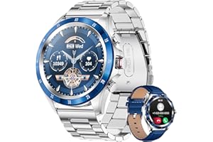 LIGE Smartwatch męski, ekran dotykowy 1,32" z funkcją Bluetooth, wodoszczelność IP67, monitor aktywności ze stali nierdzewnej, z pulsometrem, monitorem snu, krokomierzem, do systemu Android i iOS