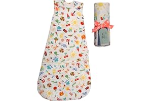 Folk & Thread Organic Baby Sleeping Bag 0.5 tog | Comfortable & Snuggly Baby Summer Sleeping Bag Thoughtfully Designed for a Peaceful Night's Sleep | Ideal for 24-27C Rooms | 3-18m Salcombe