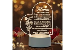 Oizzduru Muttertagsgeschenk für Mama, Acryl LED Nachtlicht Geschenke für Mama von Tochter Sohn, Personalisierte Lampe Geschenke für Mama zum Geburtstag
