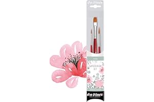 da Vinci Watercolor Serie 5389 CosmoTop Spin Lettering & Flower Brush Set, Synthetik, 3 Pinsel (Serie 5580, 5880)