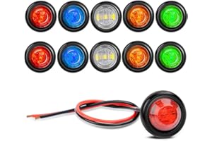 GUUZI 10 Paquete Luces LED Impermeables, Iluminación LED Subacuática, Luces LED Interiores, Luces de Navegación de 12V (Rojo/ámbar/Azul/Verde/Blanco)