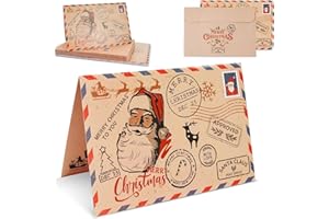 JIASHA Kartki bożonarodzeniowe z kopertą (zestaw 20 sztuk), kartki bożonarodzeniowe, kartki na Boże Narodzenie, kartki pocztowe Merry Christmas, na życzenia świąteczne, motyw najpiękniejszych pozdrowień