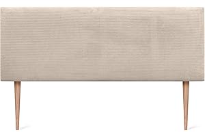 DHOME Wysokiej klasy nowoczesny zagłówek ze sztruksami z miękkimi nogami tapicerowany zagłówek łóżko luksusowy pikowany sypialnia (beżowy, 160 cm)