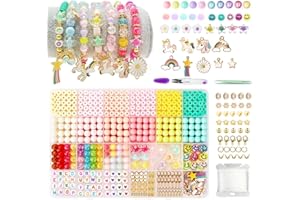 GEUNISIN Clay Beads Bracelet Making kit, Jewelry Making Kit, Friendship Clay Beads Bracelet Set with Pendant for Necklace/BraceletDIY Gift with Letter Beads (6 Colors Clay Beads)