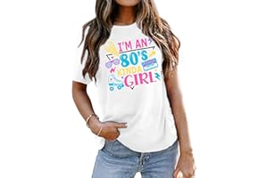 tiorhooe 80s T Shirts Women Retro 80s 90s Theme Party T-Shirt 80s 90s Fancy Dress Costume Outfits Tops