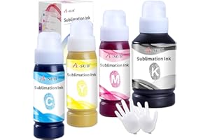 A-SUB 420 ML Recharge d'encre de Sublimation, Remplissage Facile pour Les imprimantes Epson EcoTank série ET1800 ET2700 ET2800 ET3700 ET3800 ET4700 ET4800 ET5800 ET14100 ET16100 ET16600