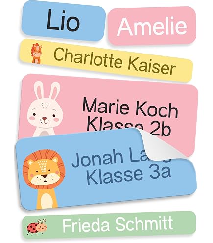 Striefchen® Schuletiketten-Set – 100 Stück Namensaufkleber Im Rennwagen-Design, UV-beständig, Abwaschbar