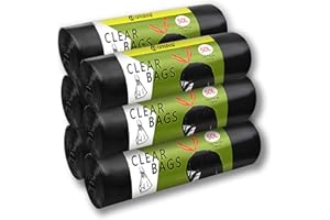 AITODOS TA Aitodos Sacs Poubelles, lot de 60, 50 L, L x H : 70 x 75 cm, Noirs, en Polyéthylène, Compatibles Avec la Plupart des Poubelles de Taille Moyenne (6 Rouleaux, 10 par Rouleau)