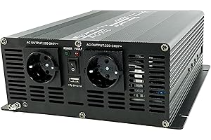 SOLARTRONICS Spannungswandler NM2000 12V 2000 Watt SCHWARZ - 4000 Watt Spitzenleistung - Wechselrichter 12v auf 230v - Blei- oder AGM-Batterie kompatibel - mit Schuko- & USB Anschluss