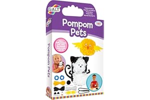 Galt Pom Pom Pets - Kids Knitting & Sewing Set - Create Your Own 2 Cute & Fluffy Pompom Animals - Knit and Sew Craft Kit for Children - Arts and Crafts Activity for Girls & Boys Ages 5 Years Plus