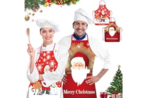 YISKY Grembiule Natalizio Cucina, 2 Pezzi Grembiule Natalizio Divertente, Grembiuli Cucina Natale, Grembiuli Rossi di Natale, Grembiule Natalizio Unisex, Grembiule da Cucina, per Cucina Festa di Natale