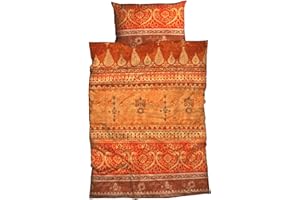 Casatex Bettwäsche Indi Biber Terra Größe 1x 135x200 cm + 1x 80x80 cm