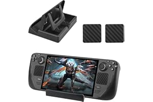inRobert Stand Dock for Valve Steam Deck Console Accessories, 3 Angles Foldable Adjustable Anti-slip Stable Base Compatible with Steam Deck/Switch/Tablet (with 2 trackpad stickers)