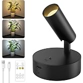 GOODEA 3000mAh Rechargeable Spot LED Sans Fil pour Intérieur, Autonomie 30j | 3CCT Applique Murale Intérieure Dimmable Rotati