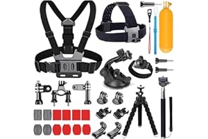 YEHOLDING 25-en-1 Accesorios para Gopro,Kit de Accesorios para cámara de acción para GoPro Hero 13 12 11 10 9 8 MAX 7 6 5 4 3 SJ4000 y Otras cámaras Deportivas