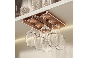 Vaisoeny Cuelga copas，paquete de 2 estante soporte copas colgante con borde de arco, diseño translúcido, adecuado para cocina, restaurante y bar (Ámbar)