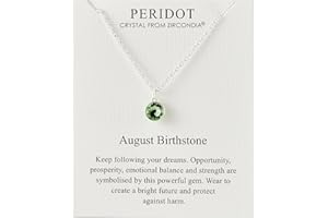 Philip Jones August (Peridot) Birthstone Necklace Created with Zircondia® Crystals