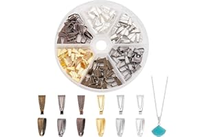 PH PANDAHALL PandaHall Elite 180 pz Ottone Snap On Pinch Bails Collana Fermagli Ciondolo Fermagli Chiusura a Clip, 6 Colori, 9.93 x 3.4 mm