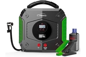 YABER Booster Batterie, 1000A 13800mAh Booster Batterie Voiture Moto (Jusqu'à 6.0L Essence 5.0L Gazole) avec Lamp LED,Deux Ports USB