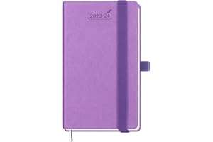 BEZEND Petit Agenda 2024 de Poche 15,5x9cm [Lavande] Agenda 2024 Semainier A6 17 Mois D'août.'23 à déc.'24 | Couverture Rigide en Cuir PU