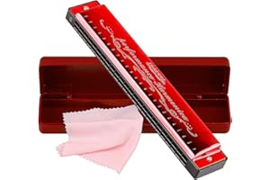 TIOAMY Armónica en Do Harmonica 24 hoyos Clave de C Órgano bucal Polifonía diatónica Harmónico Arpa con estuche para blues Folk Jazz Pop para adultos, niños, principiante, regalo