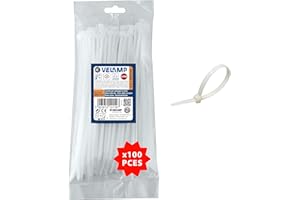 Velamp Fascette stringicavo - Colore bianco - 2,5 x 200mm - Confezione 100pz - Ideali per cablaggi elettrici