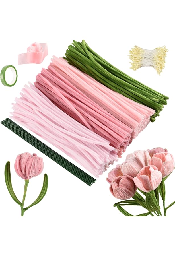 400 Stück Pfeifenreiniger Blumen Set, Pfeifenputze Produktbild-Vorschau 9