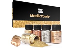 ‎LET'S RESIN LET'S RESIN Metallic Mica Pulver Set - 5 Stück 20ml Epoxidharz Farbe, Seifenfarbe Pigmente für Epoxy Resin, Seifen, Gießharz, Kerze, Malerei, Kosmetik, DIY