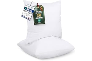 Utopia Bedding Relleno de Cojín 45 x 45 cm (2 Unidades), Fibra Virgen Siliconada, Almohadas de Sofá (Blanco)
