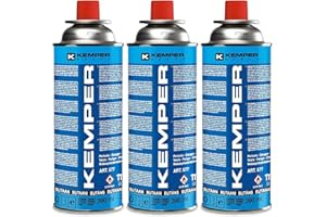 KEMPER - Cartouche gaz butane 220g Pack de 3 Bonbonnes de gaz UN2037 Bouteilles pour appareils à gaz