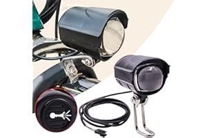 Biqing 2 in 1 Luce per Bici con Clacson,12W Luce Anteriore a LED per Faro Bici Elettrica con Clacson 36-60V Fanale Anteriore per Scooter Elettrico Moto Bicicletta Elettrica(con Cavo da 59 Inch)