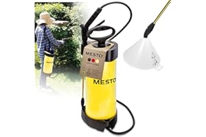 Mesto FLORI M Drucksprühgerät 5L SET inkl. Spritzschirm rund | Drucksprüher 3 Bar | Sprühflasche für Haus & Garten | Pumpsprühflasche für Pflanzen | Unkrautvernichter & Pflanzenschutz