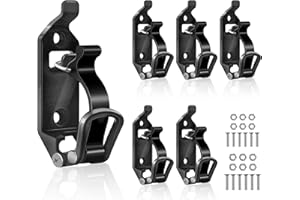 BOTEWO 6 soportes para palas para barras de techo: soporte para pala, accesorios para camiones, soporte de pala con tornillos, tuercas, pala, soporte para baca