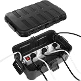 RESTMO Extra Large Cable Plug Protection Box, Black | 32x22x13cm, Waterproof IP54, Outdoor, Electricity Accessories