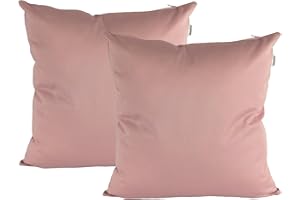 DISELIO Pack 2 Fundas de cojín 45x45 cm Rosa Pastel – Tejido Resistente y Duradero, Cremallera Oculta, Acabado Artesanal Hecho en España. Ideal para decoración de la casa, sofá, Cama. (2LC Rosa Pastel 45x45)