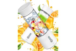 ART INSTITUTE GLITTER Portable Blender, Smoothie Blender, USB Rechargeable 4000mAh Mini Shakes Blender, 500ml BPA Free Traveling Fruit Veggie Baby Food Juicer Cup, 6 Blades Electric Blender for Travel Kitchen Gym