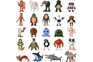 Gensly 24 Pz Giocattolo Animali divertenti Creature dei cartoni animati Mini Figure per Appassionati Figures Creative di Animali Come Decorazione da Scrivania